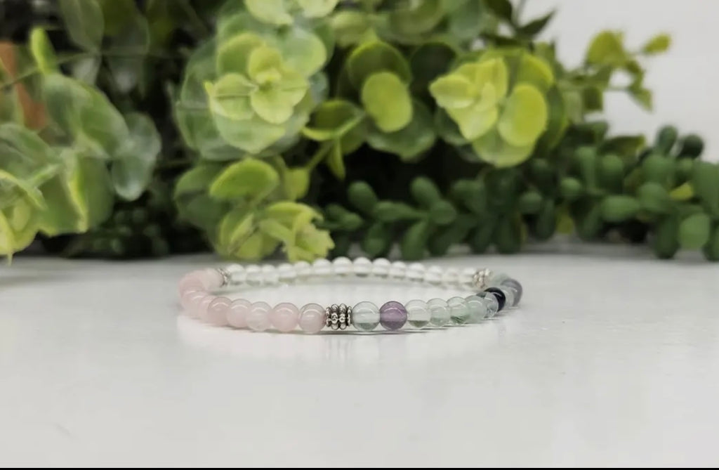 Inner Peace - Clear Quartz/Rainbow Fluorite/Rose Quartz-4mm