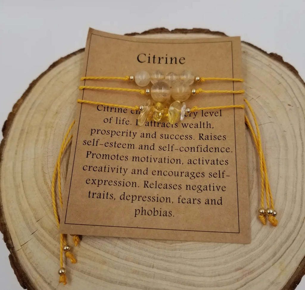 Handmade Natural Crushed Stones Bracelet Set with Card