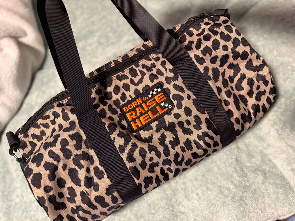 Born To Raise Hell Cheetah Duffel Bag