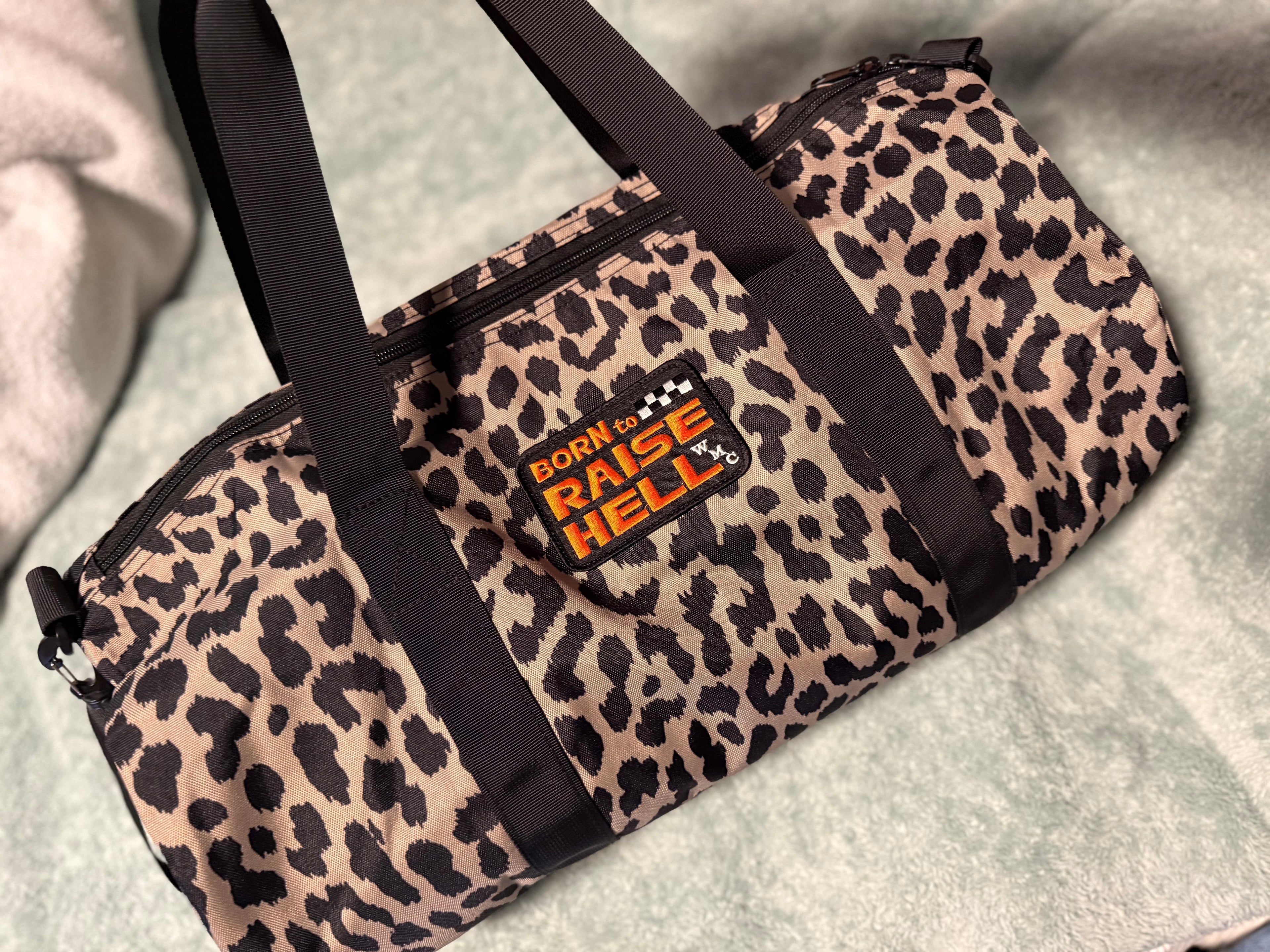 Born To Raise Hell Cheetah Duffel Bag