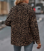Lapel Leopard Long Sleeve Shacket “Brown and Black”
