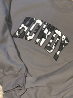 Howdy cowprint embroidered sweatshirt