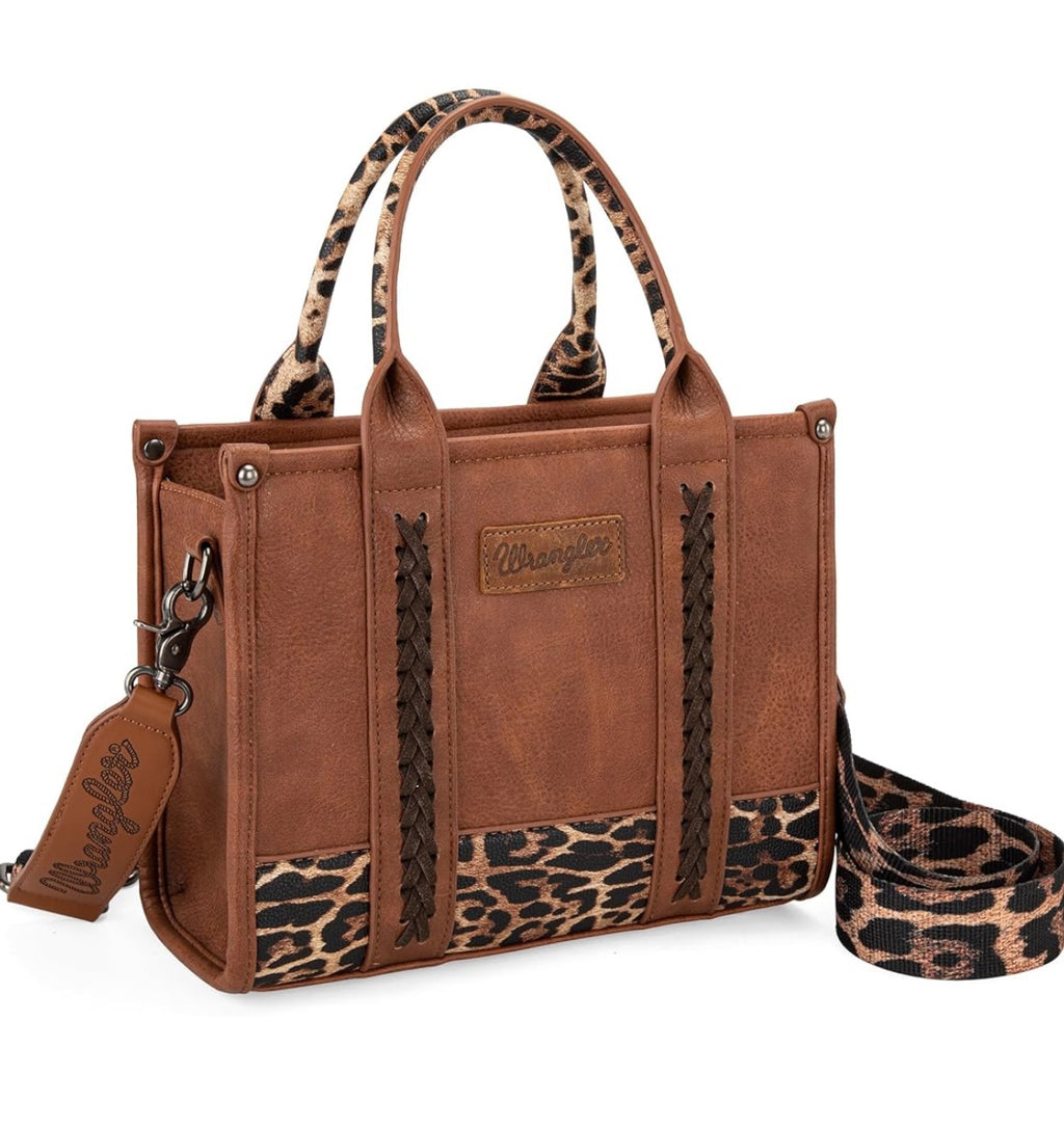 Wrangler southwestern print canvas tote leopard