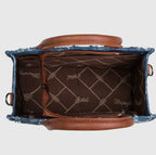 Wrangler Denim Frayed Fringe Crossbody Canvas Tote