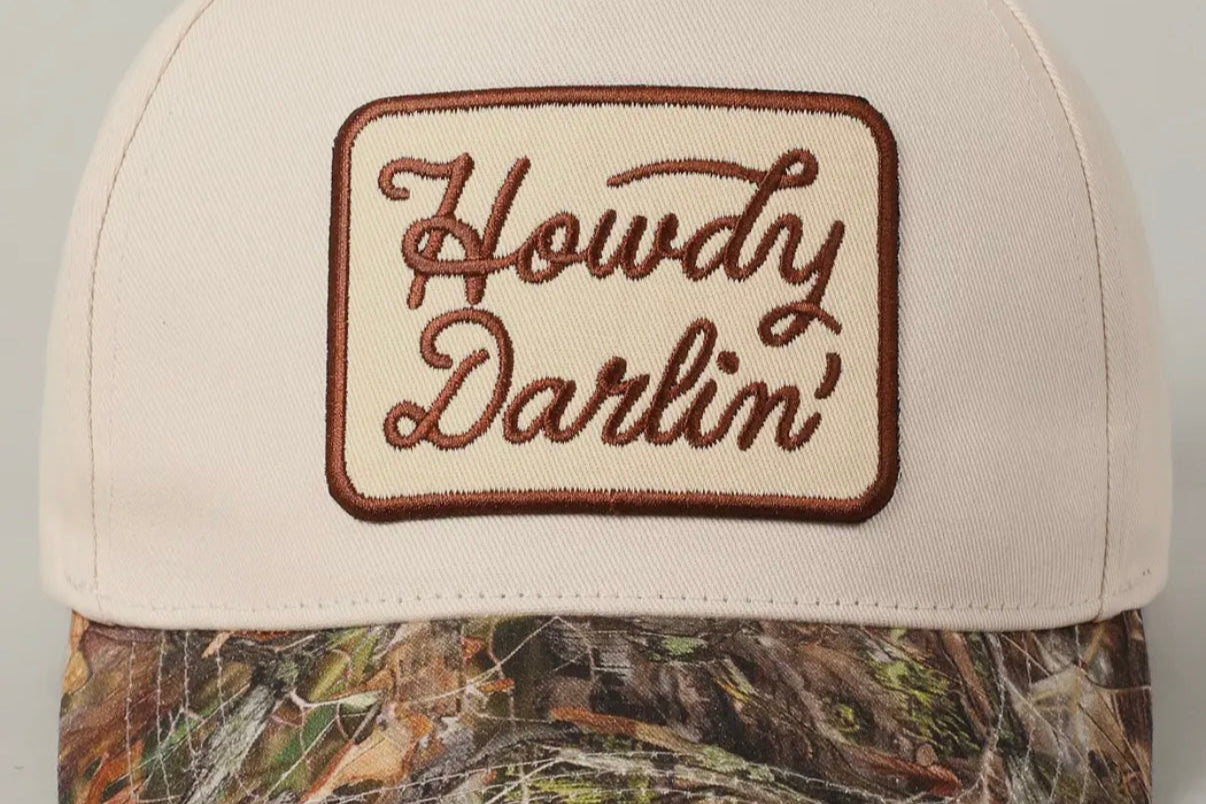 Howdy Darlin' Embroidery Patch Realtree camo cap