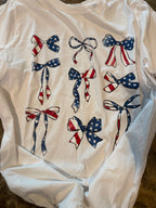 American Flag Coquettes Bow Graphic Tee