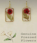 Cottage Red Dried Flower
Rectangle Earrings