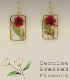 Cottage Red Dried Flower
Rectangle Earrings