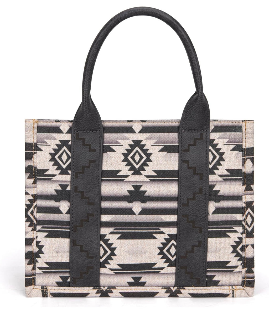 Wrangler southwestern print crossbody canvas tote gray