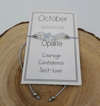Handmade Birthday Stone Natural Stone Bracelet with Card