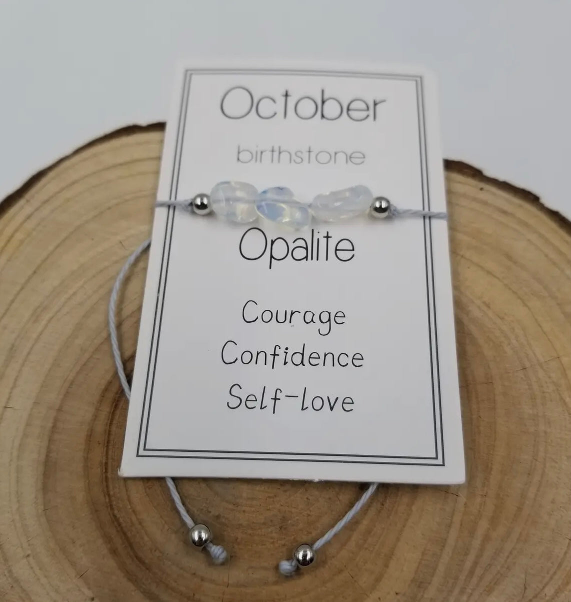 Handmade Birthday Stone Natural Stone Bracelet with Card