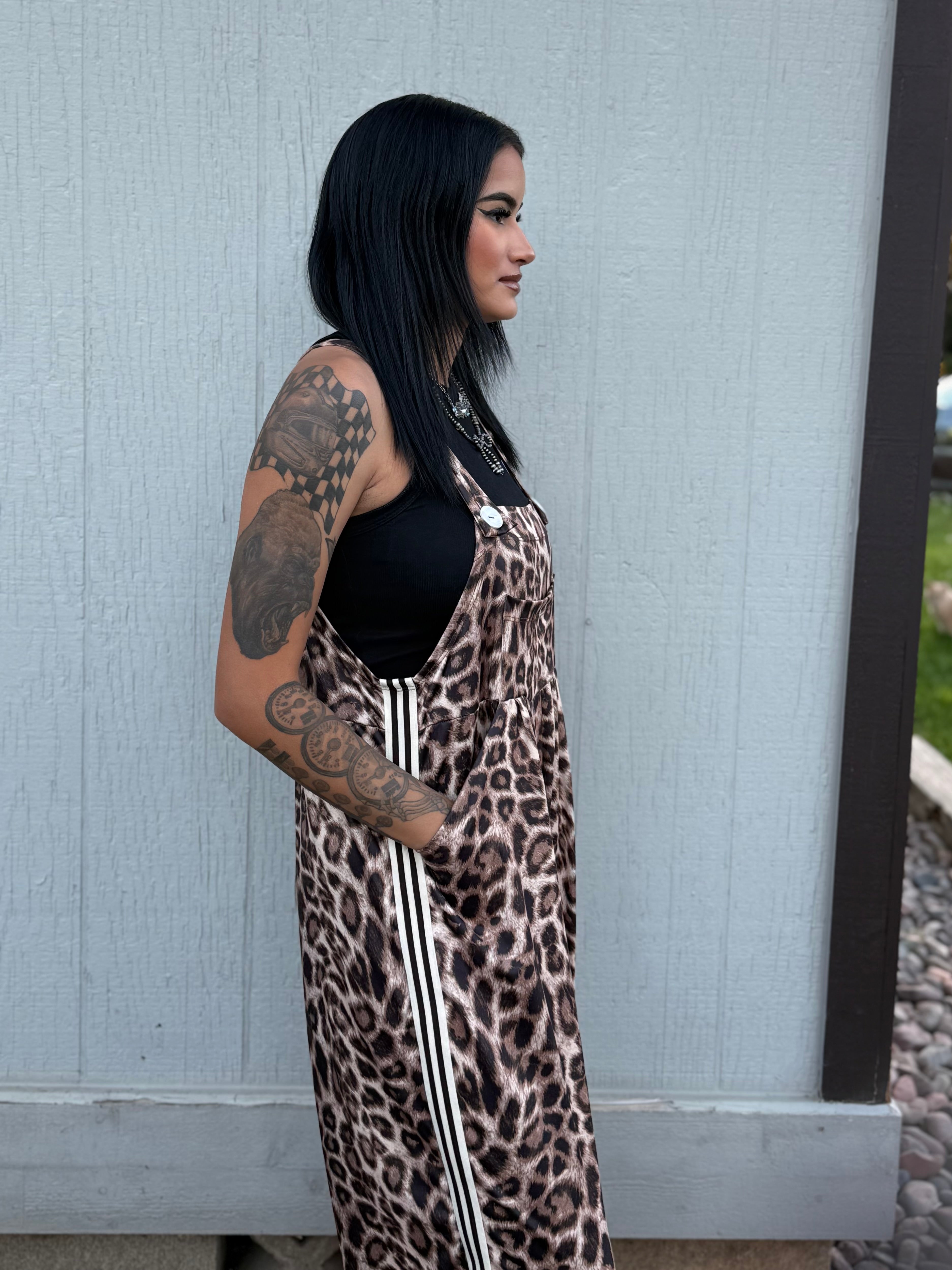Karli Silky Cheetah Overalls