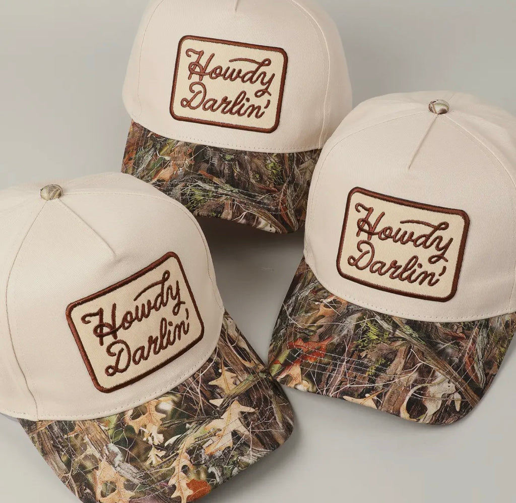 Howdy Darlin' Embroidery Patch Realtree camo cap