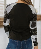 Corbin Buffalo Plaid Sequin Top