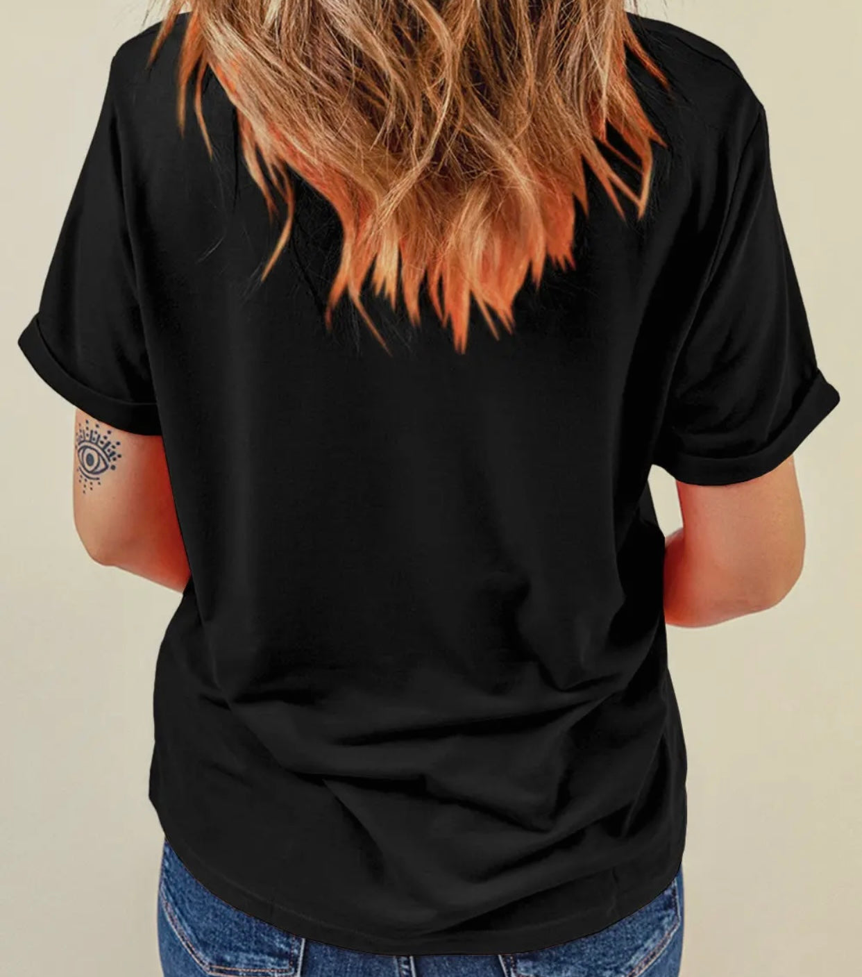 Black Howdy Western Cow Embroidered Neck T-Shirt