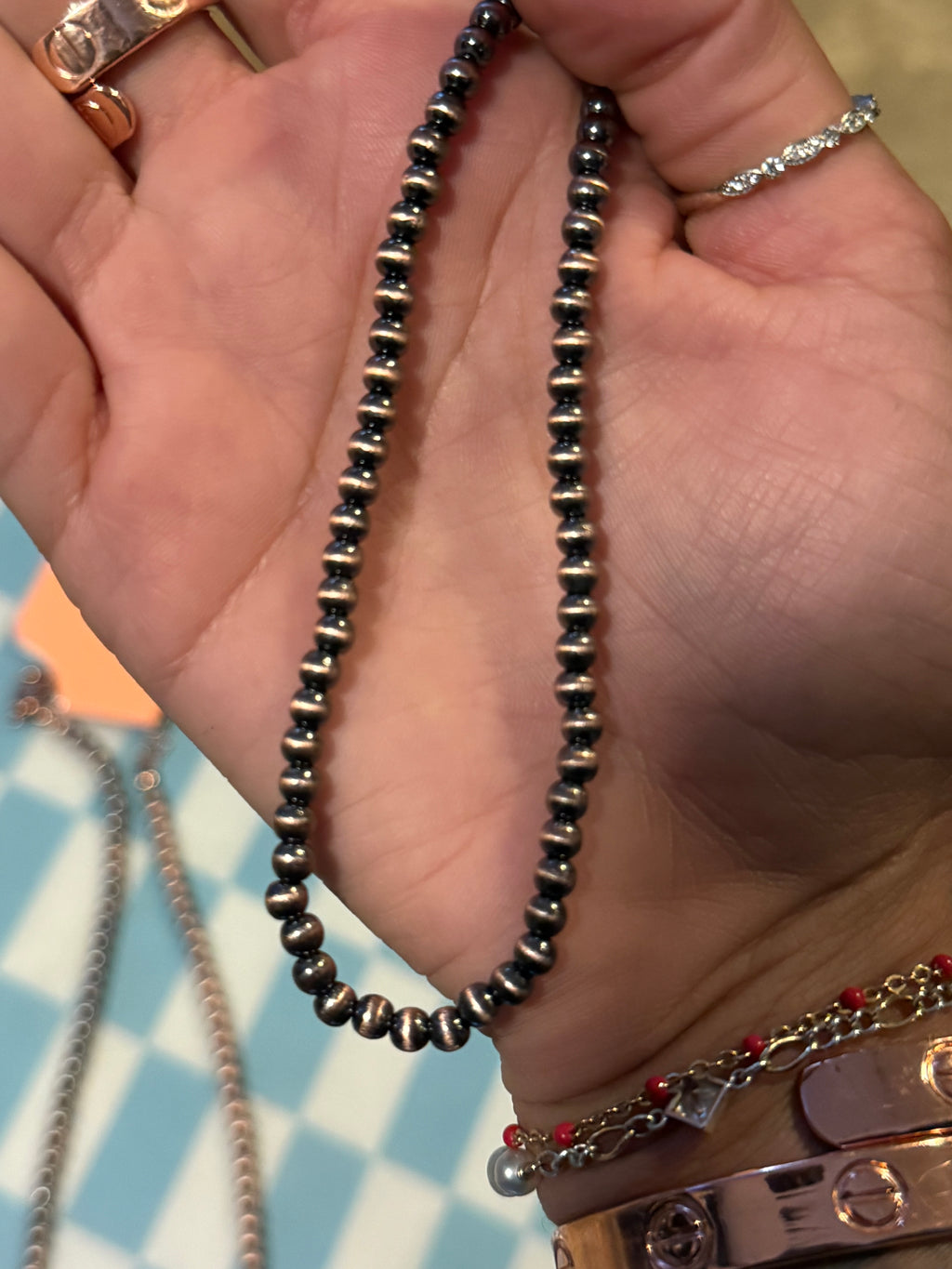 Western Navajo Bead Choker Necklace 4mm