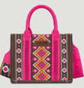 Wrangler southwestern print crossbody canvas tote hot pink