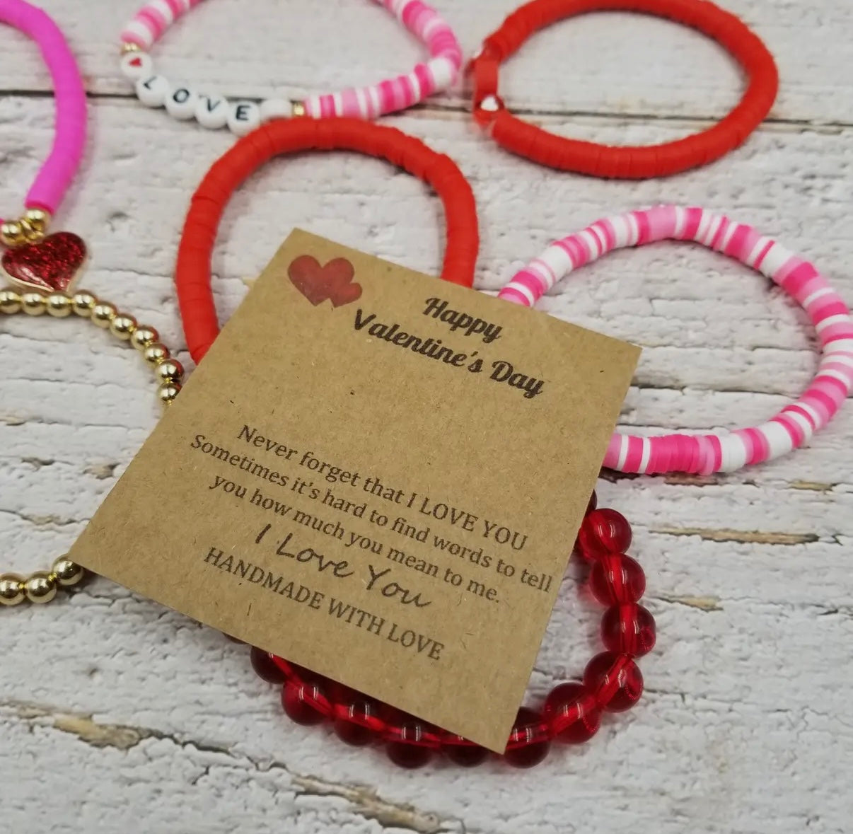 Passionate Red Clay Heishi
Valentine Bracelet Sets with Card