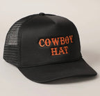 Cowboy Hat Embroidered Mesh Back Trucker Cap