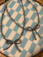 Western Navajo Style Bead Coquette Bow Necklace