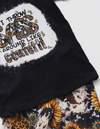 Girls Sunflower Leopard Bell Bottom Set