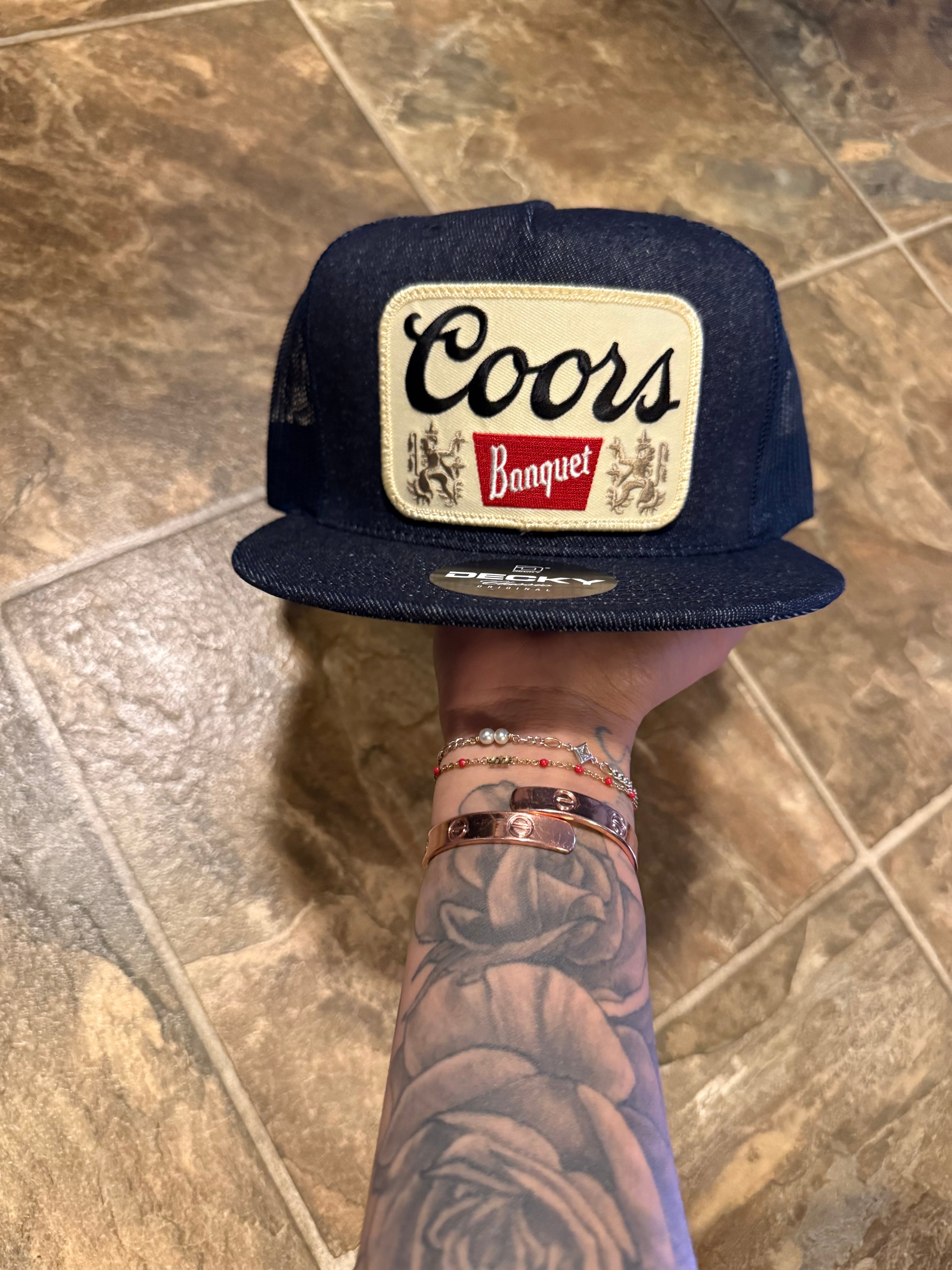 Coors Banquet Denim Workwear FlatBill Patch Hat