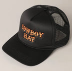 Cowboy Hat Embroidered Mesh Back Trucker Cap