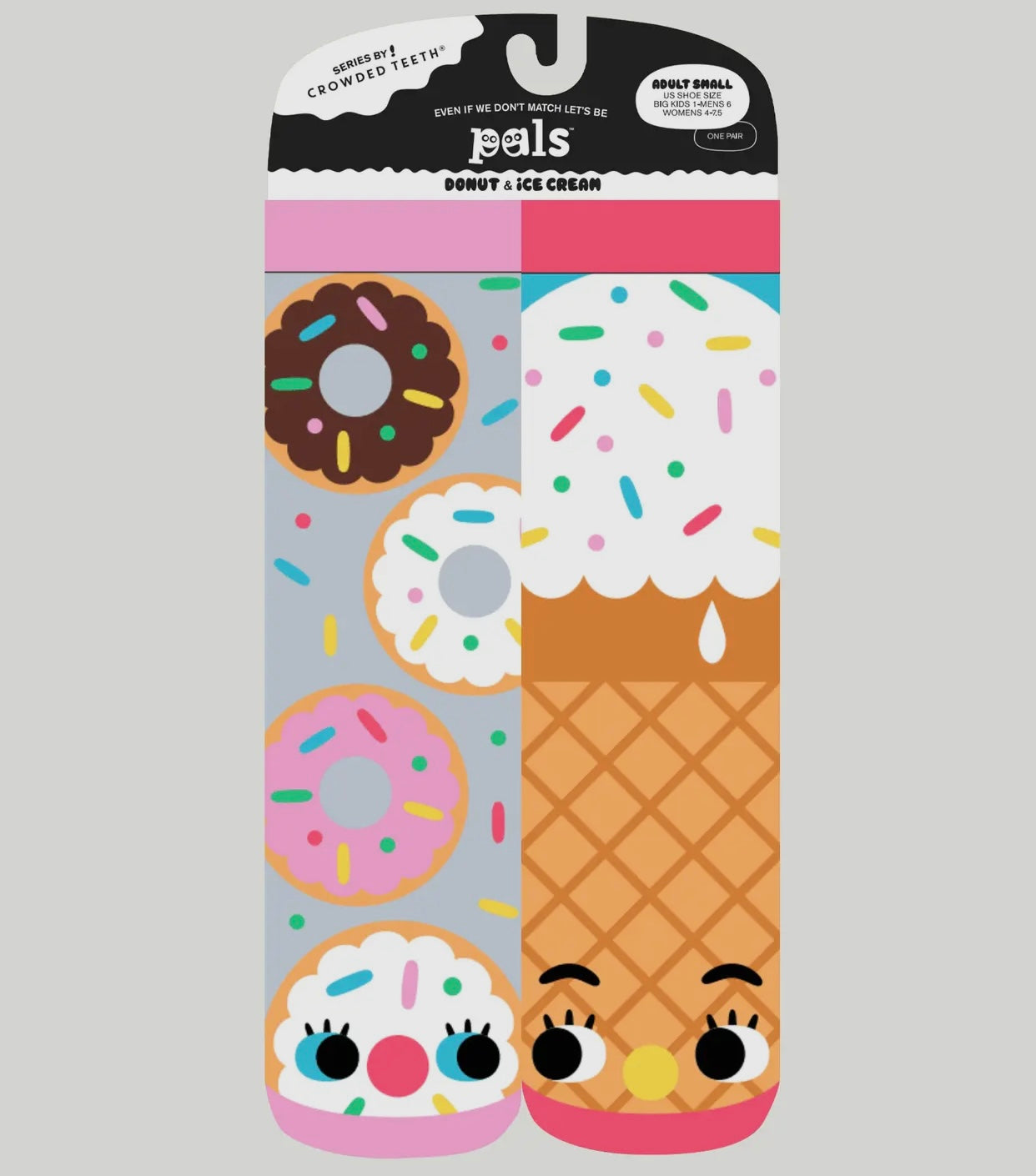 Donut & Ice Cream Mismatched Adult Socks