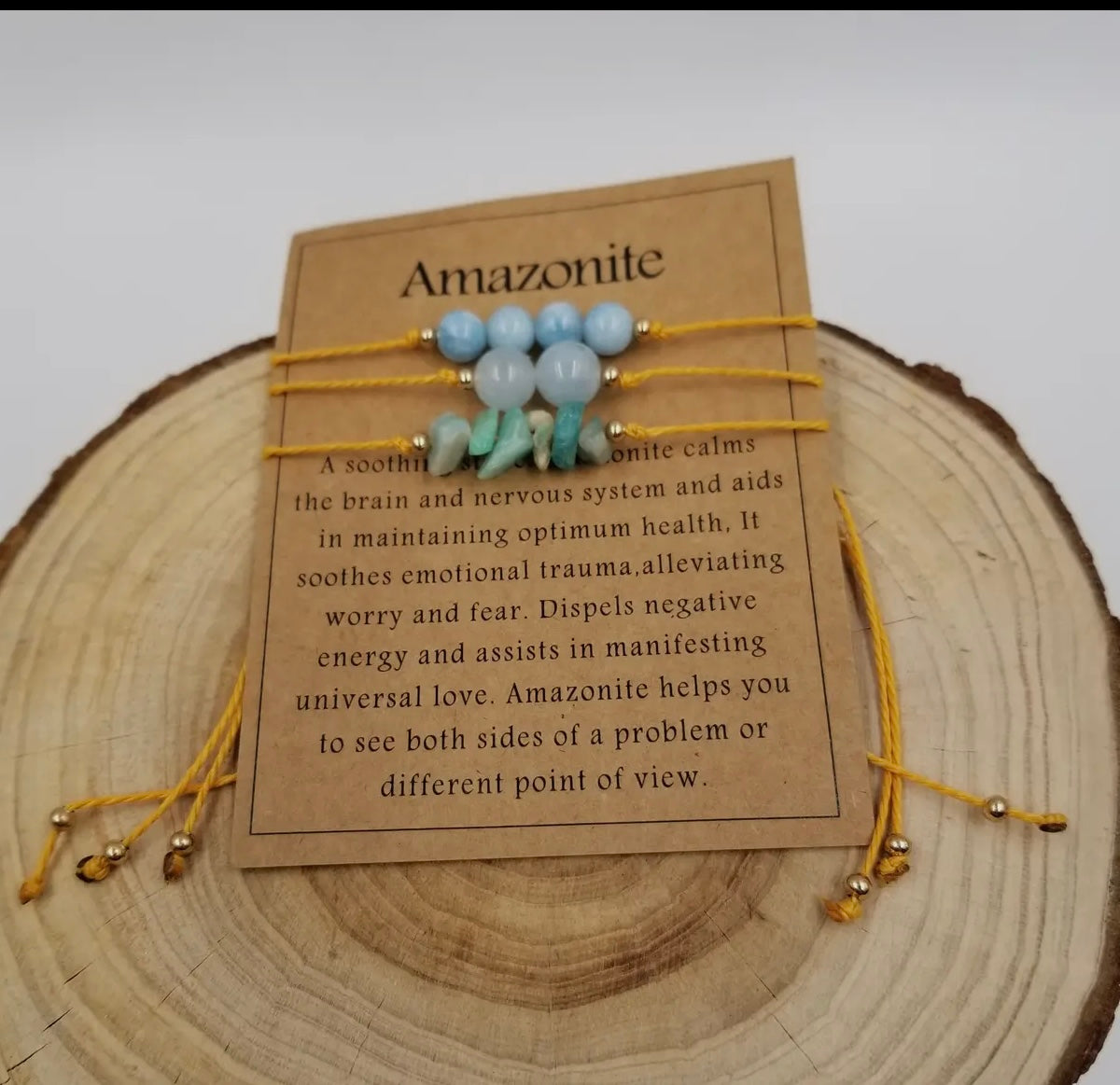 Handmade Natural Crushed Stones Bracelet Set with Card