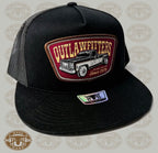 Ridge And Holler “Straight Pipes Black” Squarebody Flat Bill Hat