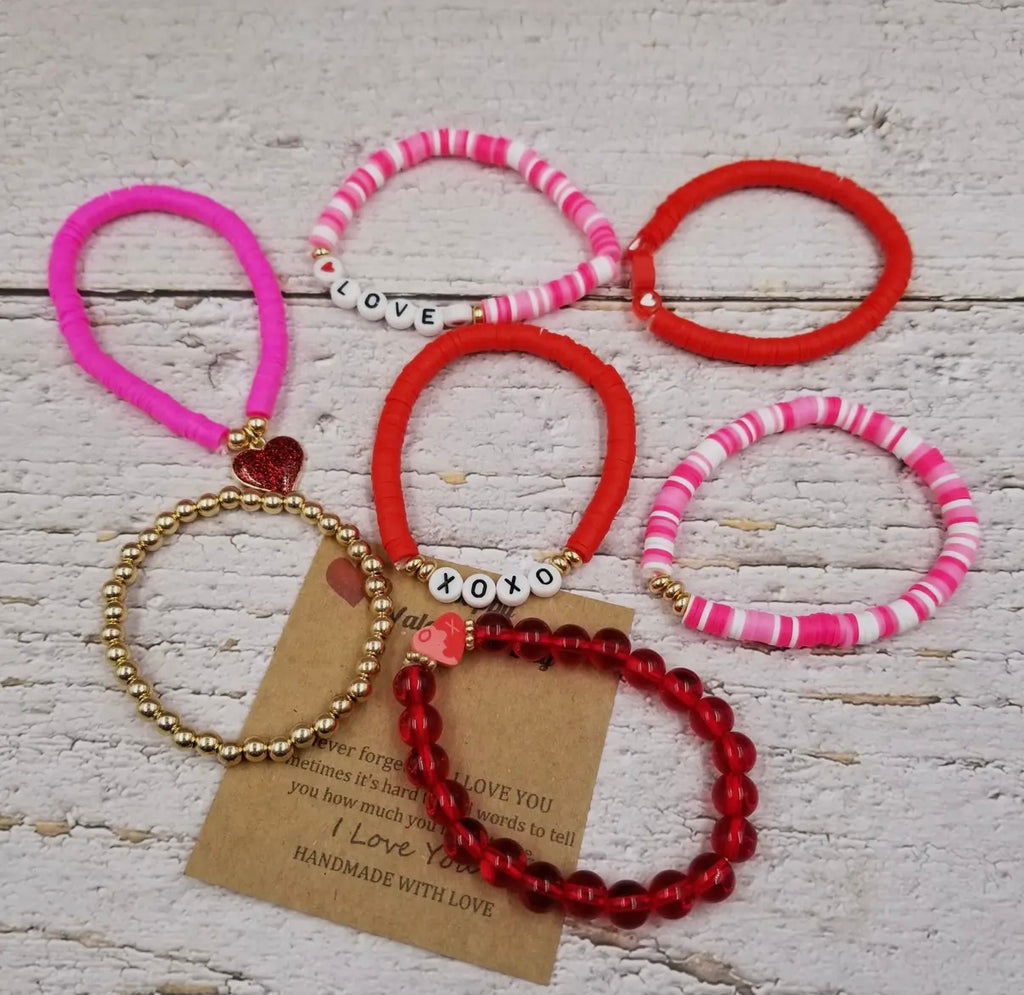 Passionate Red Clay Heishi
Valentine Bracelet Sets with Card
