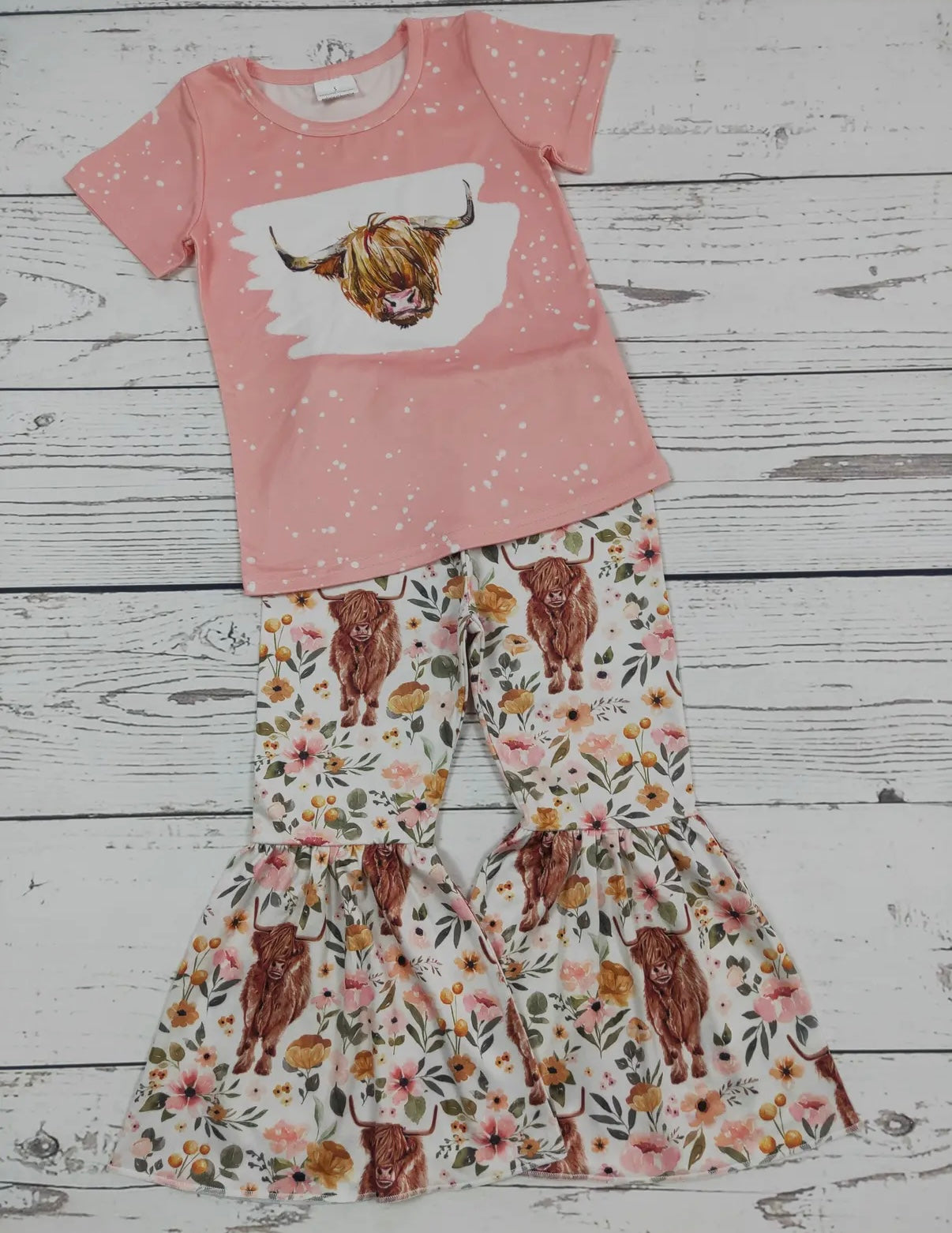 Baby Girls Flower Cows Top
Pants Set