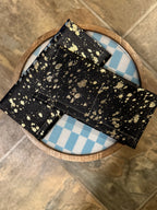 Cowhide Hair Wallet “Black+Gold Specs”