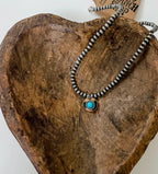 Leopard Concho Leather Choker-Turquoise Colored Round Stone