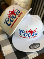 Coors And Cattle Embroidered Flatbill Hat “White”