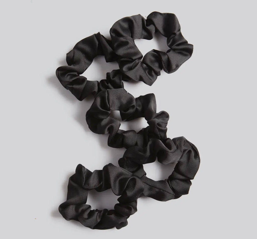 KITSCH Satin Sleep Scrunchies 5pc - Black
