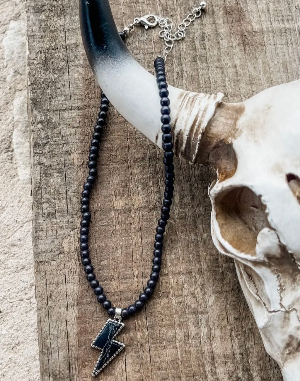 Western Lightning Bolt Choker “Black On Black”