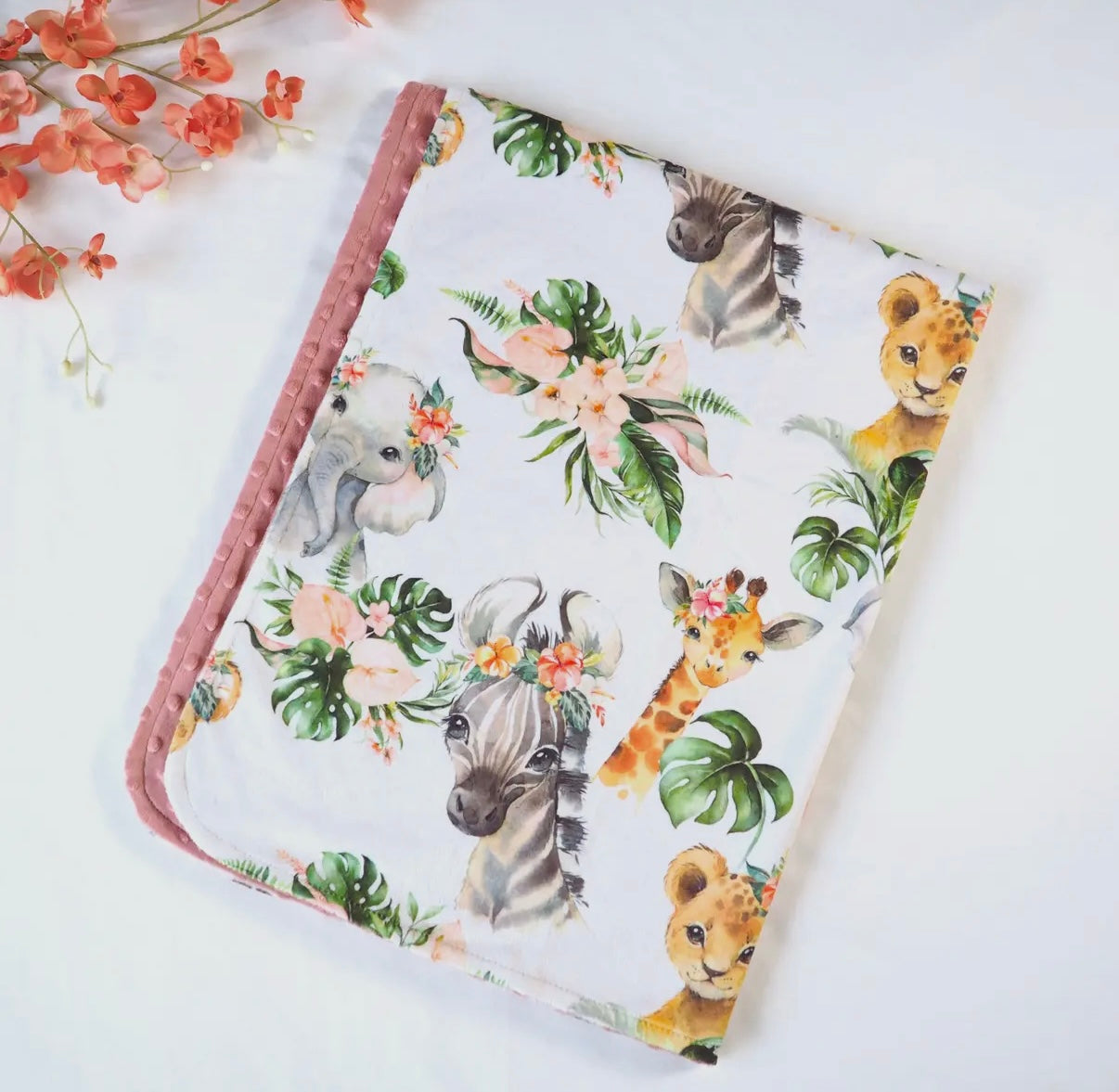 Baby & Toddler Minky Blanket - Africa Animals