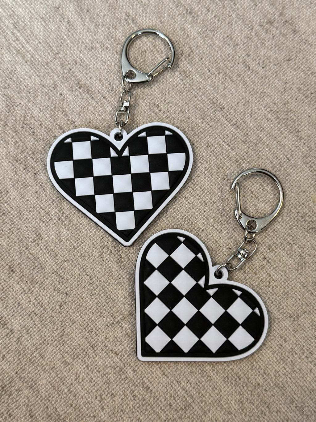 Checkered Heart Keychain