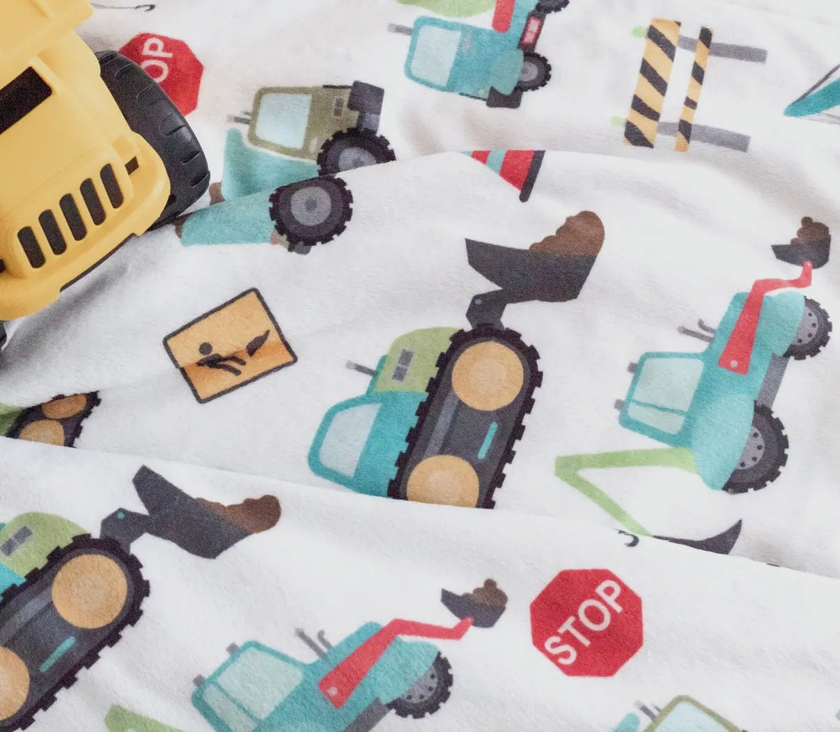 Baby & Toddler Minky Blanket - Construction Trucks