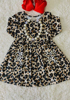 Leopard Printed
Long Sleeve Girls Dress