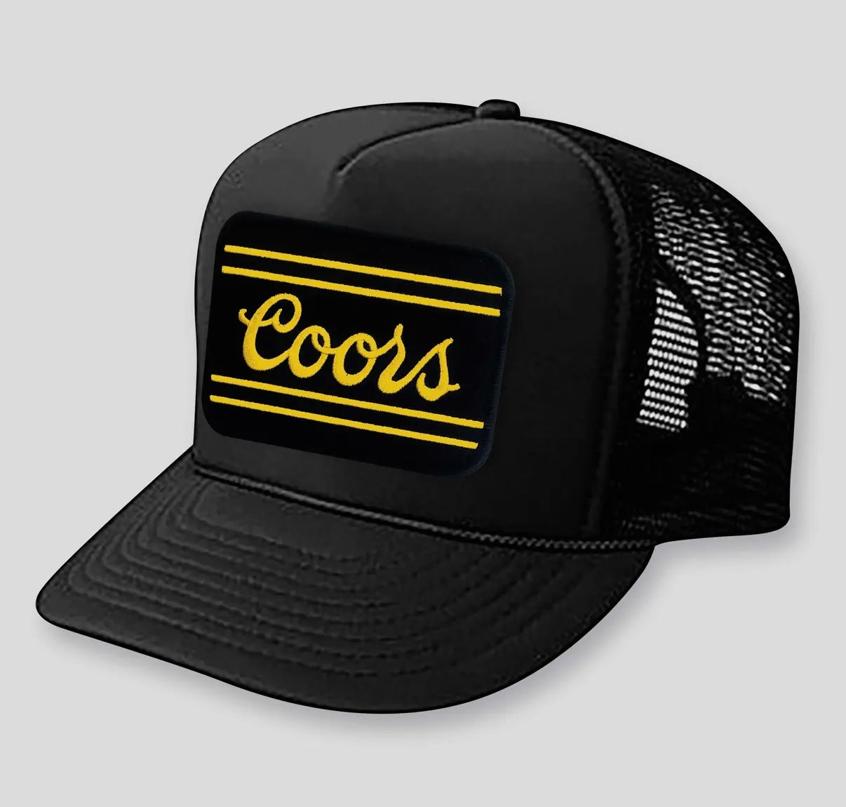 Coors Banquet Classic Patch Trucker Hat “Black/Yellow”