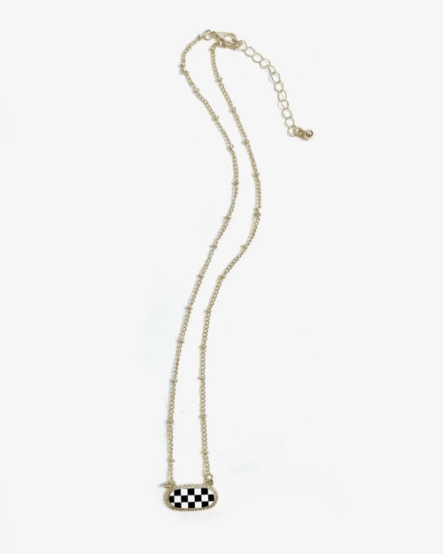 Checkered  Necklace “Gold”