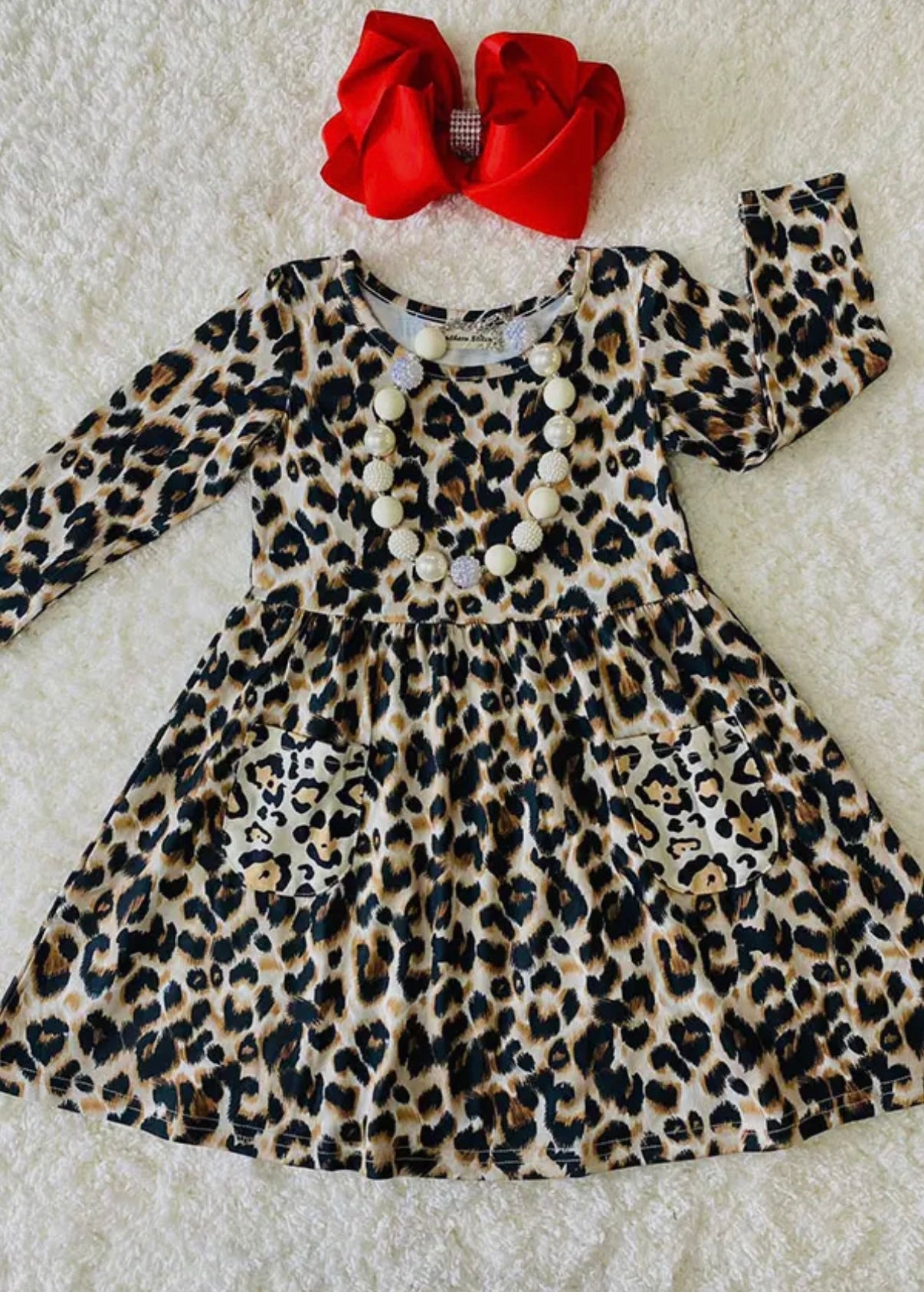 Leopard Printed
Long Sleeve Girls Dress