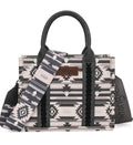 Wrangler southwestern print crossbody canvas tote gray