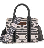 Wrangler southwestern print crossbody canvas tote gray