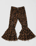 Leopard Distressed Double Layer Girls Jeans