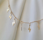 Gold-Tone Lightning Bolt Charm Necklace