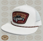 Ridge And Holler “Straight Pipes White” Squarebody Flat Bill Hat