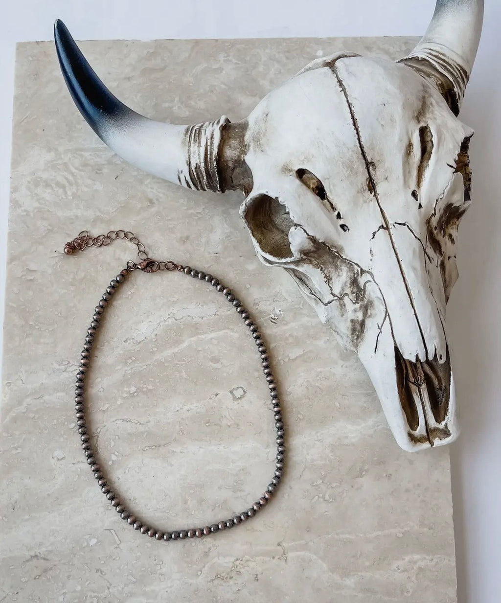 Western Navajo Bead Choker Necklace 4mm